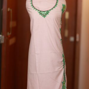 Peach Parrot Embroidere Kurta
